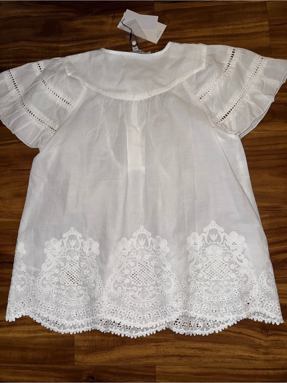 Joie White Round-Neck Button-Front Cotton Top - Picture 7 of 7